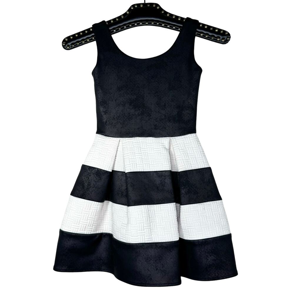 By Debra Black White Striped Sleeveless Mini Dress XS